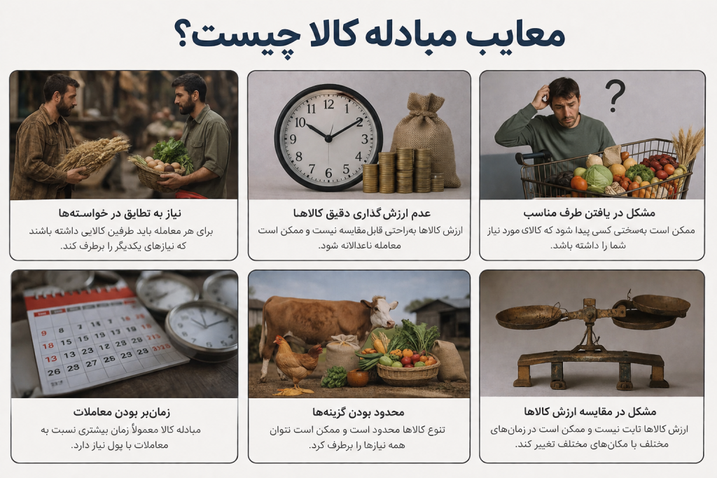 معایب مبادله کالا به کالا